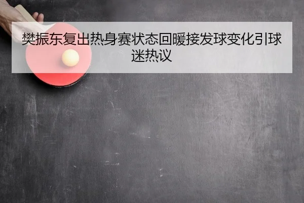 樊振东复出热身赛状态回暖接发球变化引球迷热议
